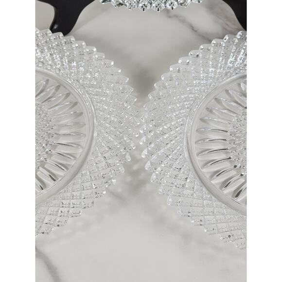 Fostoria Stratton Avon Salad Plates 8" Heavy America Lead Crystal Diamond Shaped - Picture 9 of 15